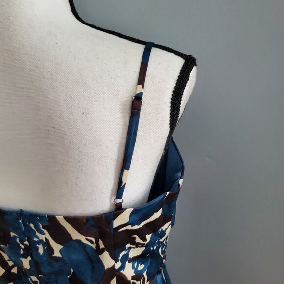Donna Ricco Floral Pattern Spaghetti Strapped Dress 12 - Picture 5 of 8